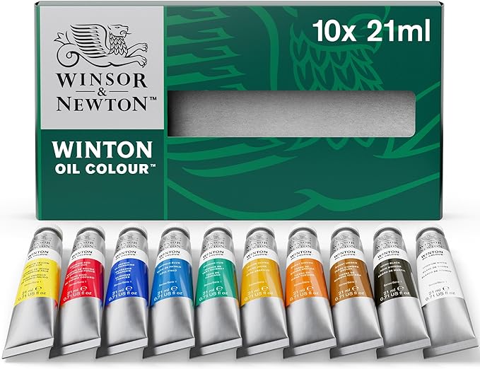 Winsor & Newton Winton Oil Color Paint, Basic Set, 10 x 21ml Tubes by WinsorNewton