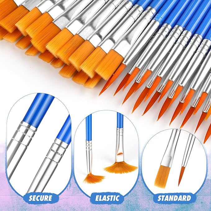66 Pcs Small Paint Brushes Set - Image 3