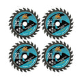Wood Cutting Disc 3 Inch 4pcs - 24T TCT Carbide Tipped Teeth Compact Circular Saw Blade with 10mm Arbor, General Purpose for Cuttting in Wood Plastic and Composite Materials