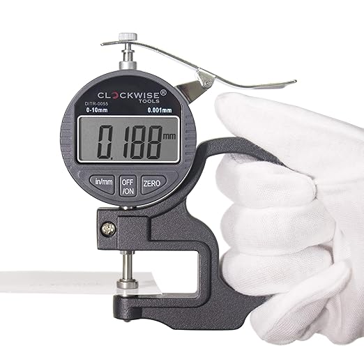 Digital Thickness Gauge, DTNR-0055 0-0.4 inch/10mm, 0.00005"/0.001mm Resolution