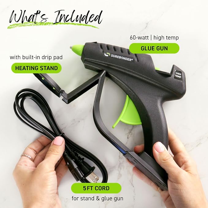 Surebonder Cordless Hot Glue Gun, High Temperature, Full Size, Leather & Other - Image 6