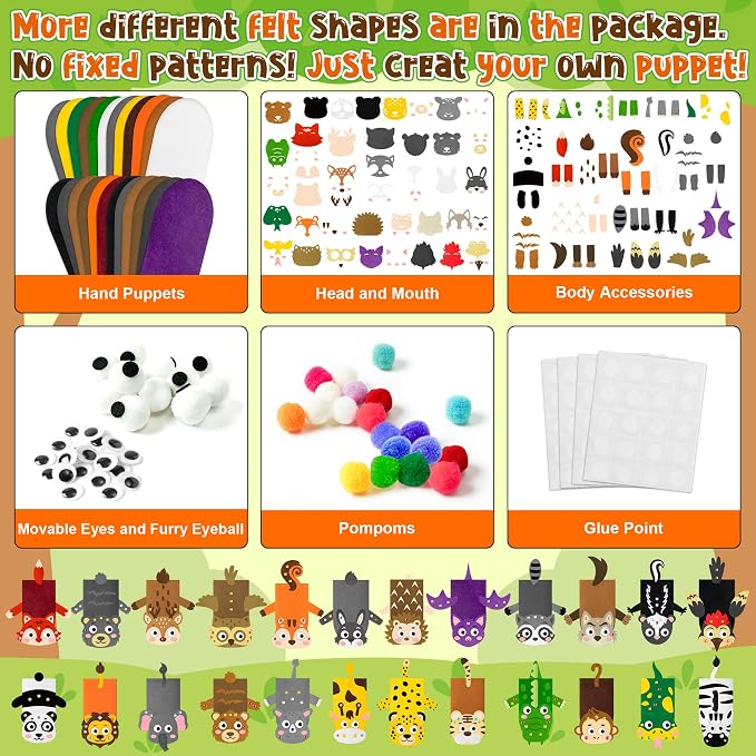WATINC 24Pcs Hand Puppet Making Kit - Image 3