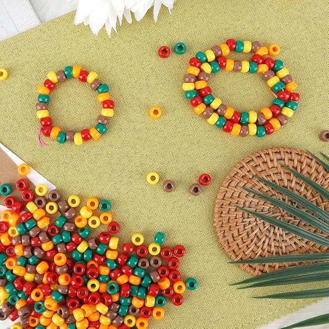 Thanksgiving Pony Beads 1100 Pcs, Fall Beads, Bulk Bead - Image 3