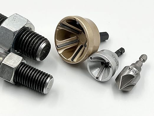 ASA Tools Deburring External Chamfer Tool, Deburring Drill Bit, Remove Burr Tools (Deburring Chamfer & Countersink Bit Kit 3 Pack)