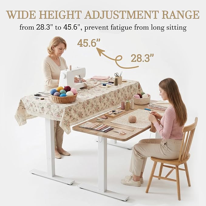 TIQLAB Electric Adjustable Sewing Table, Ergonomic Worktable - Image 4