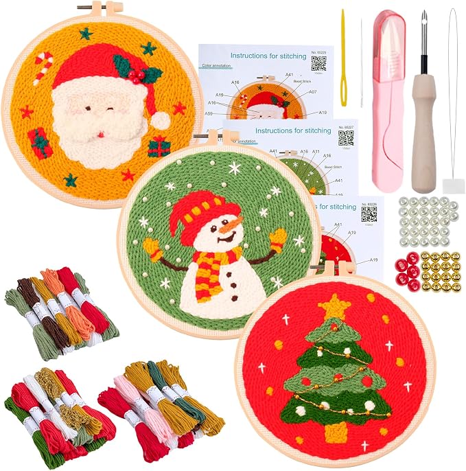 Peotclola Christmas Punch Needle Kits by Peotclola