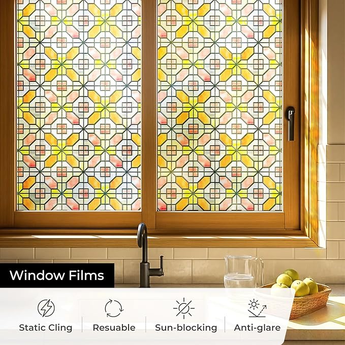 3D Stained Glass Window Film, Decorative Window Privacy Film - Image 5