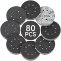 80PCS 5 inch Wet Dry Sanding Discs, Silicon Carbide Orbital Sander Hook and Loop Sandpaper 320 400 600 800 1000 1200 1500 2000 Grit, Best for Metal, Automotive Sanding