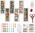 FREEBLOSS 6 Set Cross Stitch Bookmark Kits Fox Bookshelf Pattern Stamped by FreeandCreativeCraftsArt