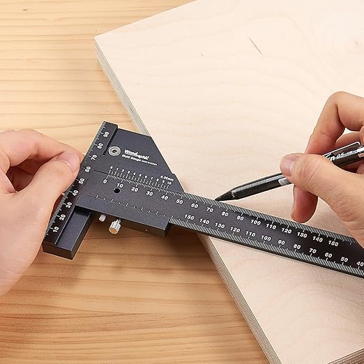 Scriber Gauge – Precision Marking Tool, Measuring Ruler, Layout Square, Thickness Gauge, CNC Aluminum Woodworking Tool for Joinery, Framing, Cabinet, DIY Projects (Old, 600mm)