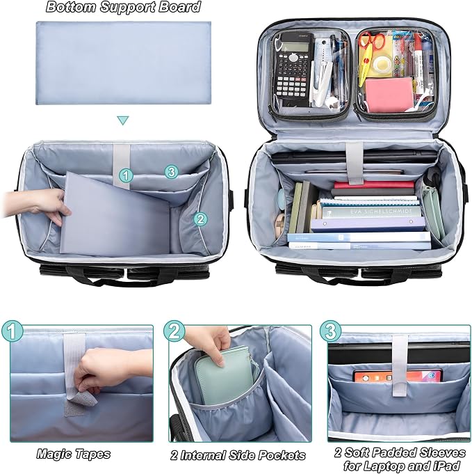 CURMIO Rolling Teacher Tote Bag - Image 2