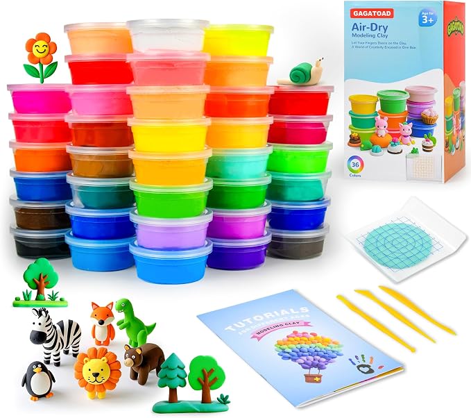 GAGATOAD 36 Colors Ultra Light Air Dry Clay Kit by GAGATOAD