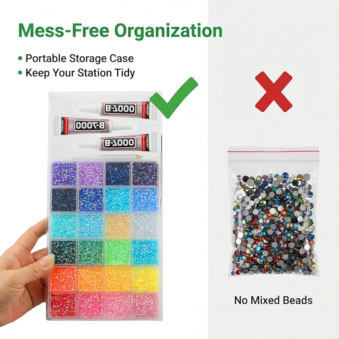 4000Pcs 6mm Rhinestones Gems for Bedazzling Bedazzled Crafting, Rainbow - Image 7