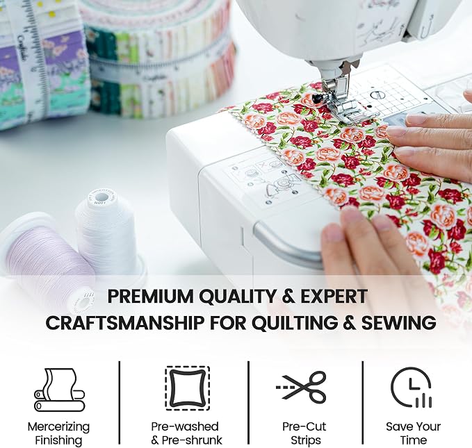 Craftido-20 Options-100% Cotton Jelly Roll Fabric Precut Strips - Image 7