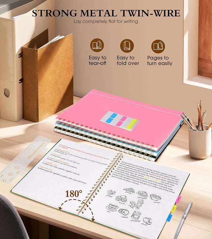 Dotted Notebook, Spiral Notebook Journal 8.5” x 11”, A4 Large Dot Grid Notebooks - Image 6