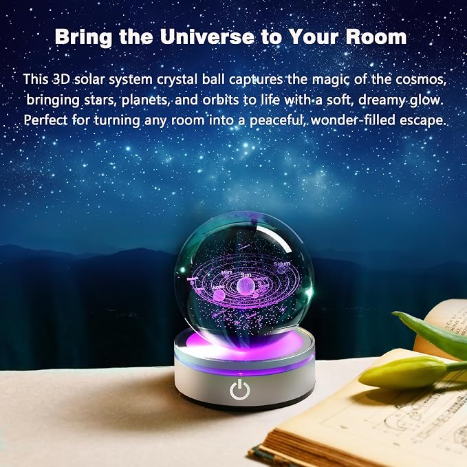 IFOLAINA 3D Solar System Crystal Ball Model Gift Space Astronomy Gift | Planets - Image 6