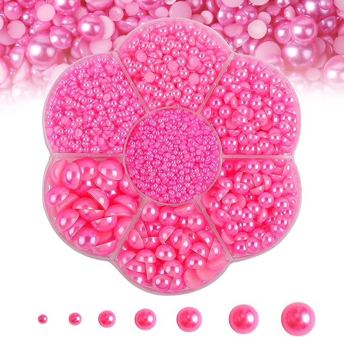 5600PCS Half Round Pearls Flatback Imitation Pearls by MLGDA