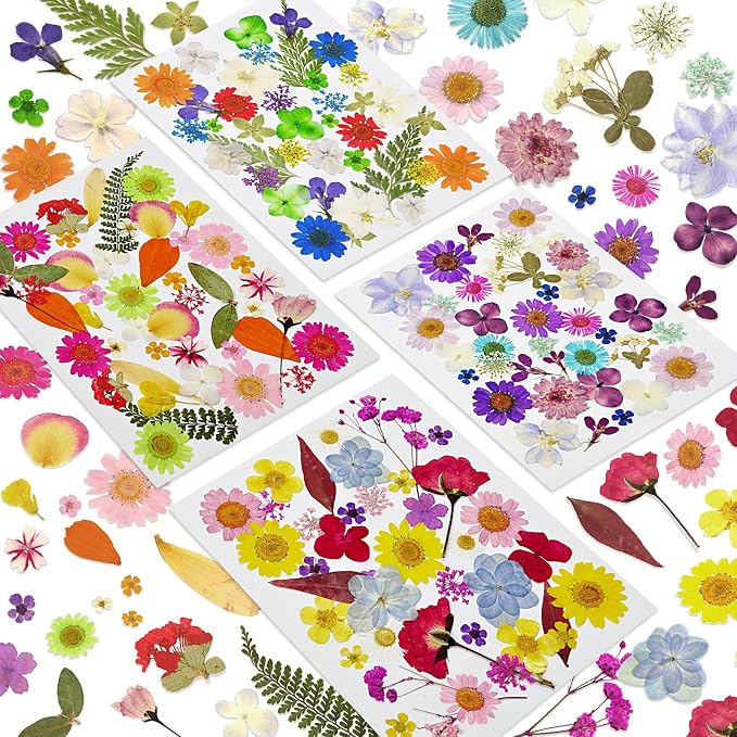 150 Pcs Pressed Flowers Bulk Dried Flower by CONVELIFE
