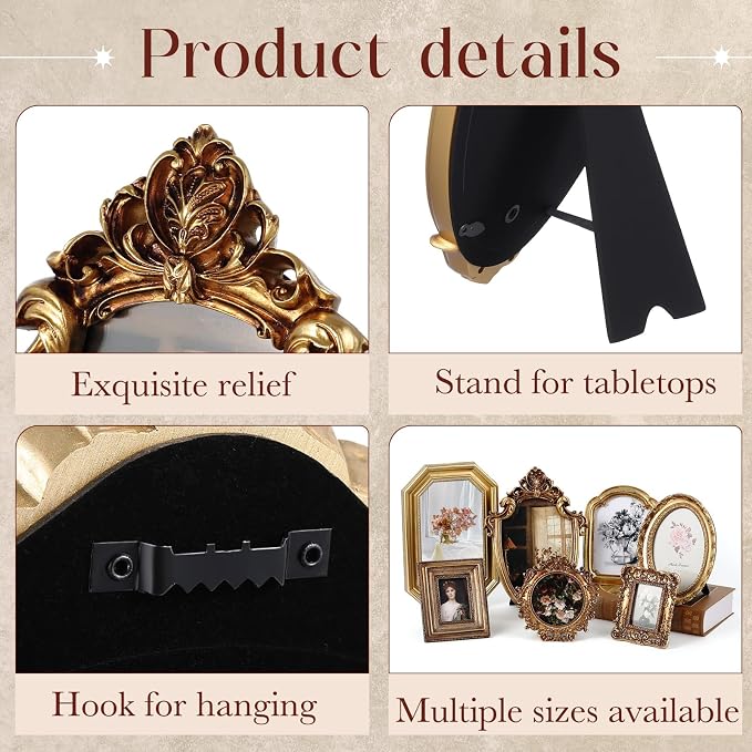 Wonderjune 7 Pcs Vintage Picture Frames Set - Image 4