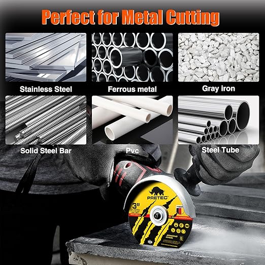 Cut Off Wheels 27Pcs, 3 Inch Die Grinder Cut Off Wheels with 1/4 in Mounting Mandrel Kit for Die Grinder, 3/8" Arbor Hole Cutting Wheel for Metal & Stainless Steel Rotary Tool Drill Attachment