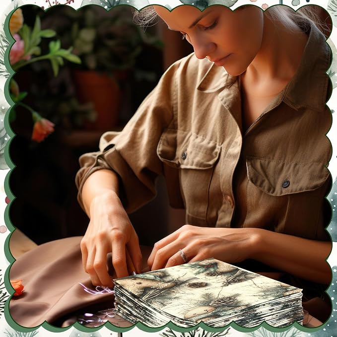 HunnmingRe 20 Pcs 10''x10'' Vintage Green Christmas Quilting Fabric Square - Image 4
