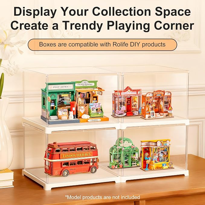 Rolife Dust Cover for DIY Miniature House, 8.8 x 7.6 x 6.1 Inches Clear Acrylic - Image 4