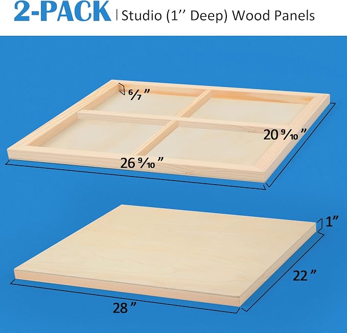 Falling in Art 2 Pack 22x28 Unfinished Birch Wood Panels Kit - Image 2