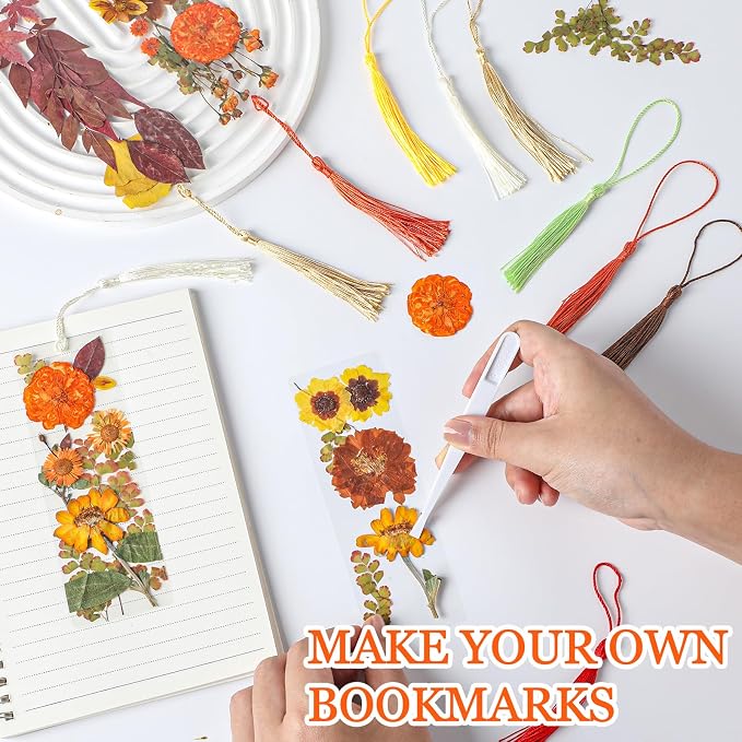 20 Sets Dried Flower Bookmark Making Kit Transparent Bookmark DIY Projects - Image 5