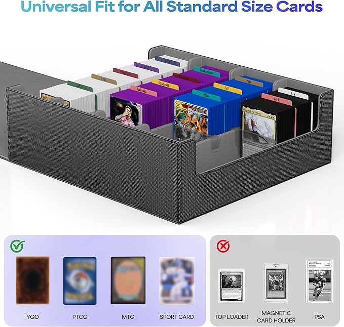 UAONO Trading Card Storage Box, Holds 2400 Sleeved Cards - Image 2