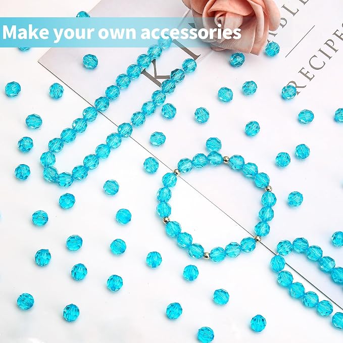 BONNY BOXX 2000pcs 4mm Acrylic Faceted Round Crystal Beads Transparent - Image 4