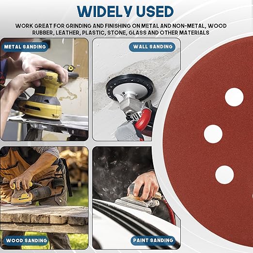 5 Inch 8 Hole Sanding Discs, 150 PCS 600 Grit Hook and Loop Sandpaper, Round Aluminum Oxide Sand Paper Discs for Random Orbital Sander