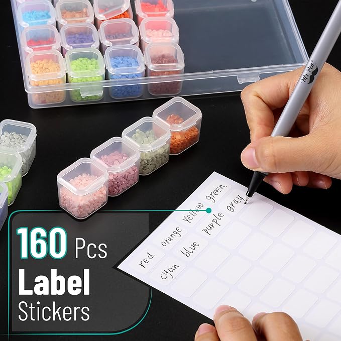 Mr. Pen- Bead Storage Containers, 28 Grids, 2 Pack, Transparent, Small Bead - Image 4