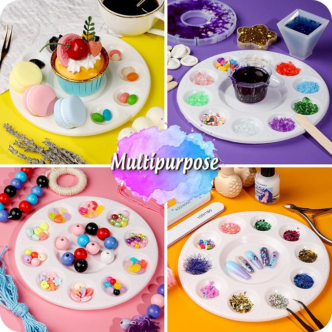 FANDAMEI Round Paint Palettes Plastic Paint Tray Palettes, Paint Pallets - Image 6