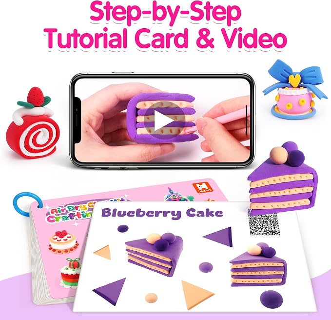 Air Dry Clay Kit, 12 Cake Modeling Clay - Image 3