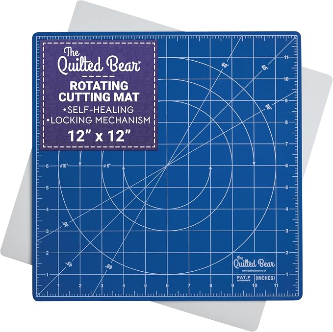 The Quilted Bear Rotating Cutting Mat 12" x 12" by TheQuiltedBearsProducts