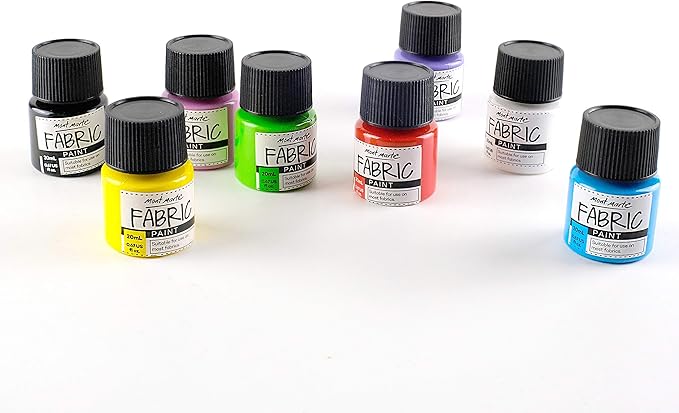 Mont Marte Permanent Fabric Paint Set 8 x 20ml Vivid Colours - Image 5