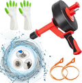 Drain Auger 42ft Heavy-Duty Plumbing Snake for Bathroom, Shower,Sink, Bathtub & Toilet Clogs - Extra-Long Flexible Drain Snake, Hair Clog Remover for Kitchen Sink and Sewer Pipe