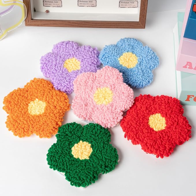 WATINC Flower Punch Needle Coaster Kit - Image 4