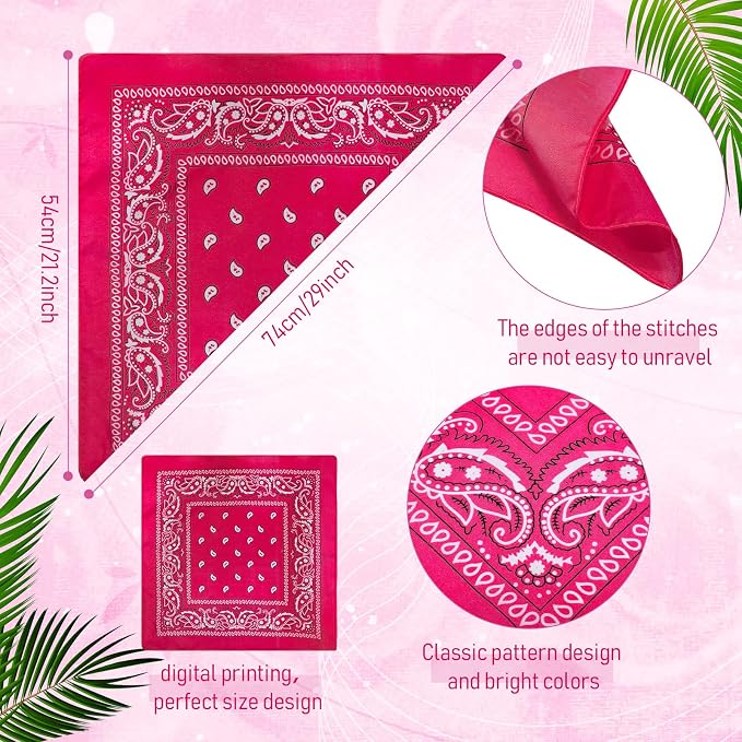 100 Pack Bandanas Unisex Paisley Bandanas Bulk Multi Purpose Cowboy Head Wrap - Image 5