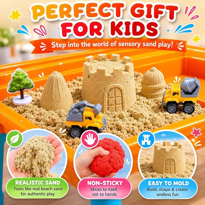 Carolart Construction Water & Sand Table, 2 in 1 Sensory Table Gift | - Image 3