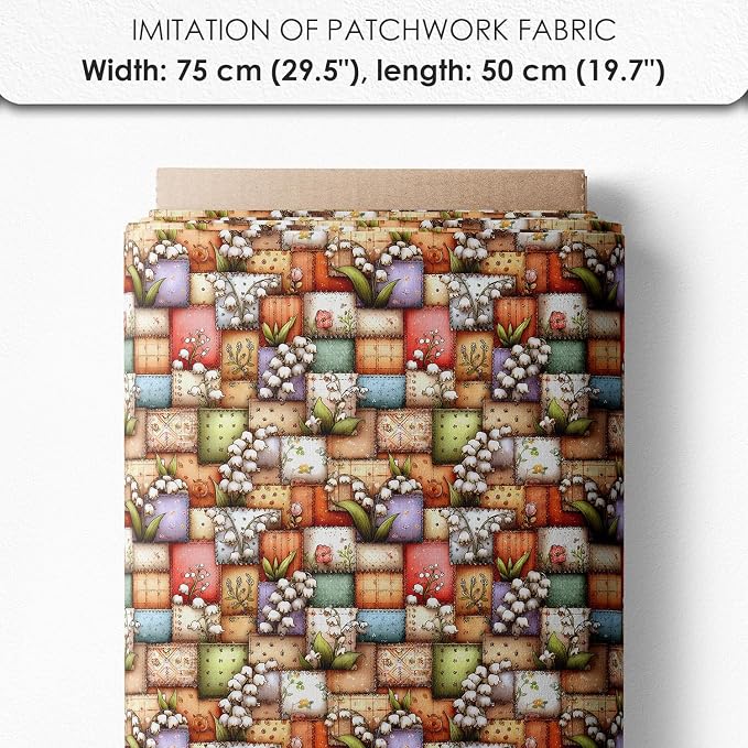 Patchwork Forest Girl Cotton Fabric Panel – Six 10×10 inch Designs + Bonus - Image 7