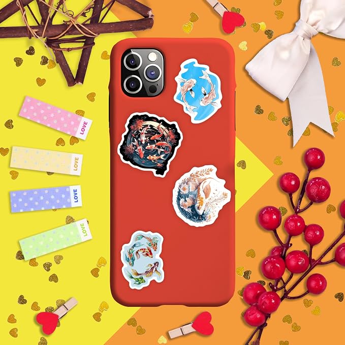 BulbaCraft Koi Fish Stickers for Water Bottle and Laptop - Image 8