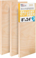 U.S. Art Supply 8" x 24" Unfinished Cradled Wood Panels by USArtSupply