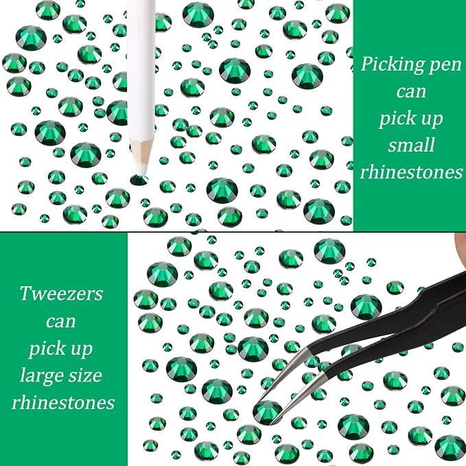 TecUnite 2000 Pieces Flat Back Gems Round Crystal Rhinestones 6 Sizes - Image 4