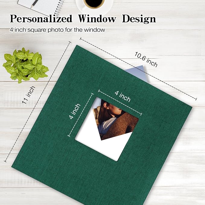 potricher Large Photo Album Self Adhesive 4x6 5x7 8x10 Pictures Linen Cover 40 - Image 2