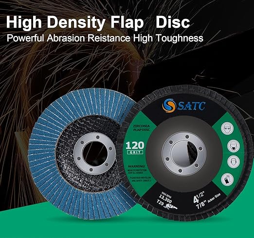 S SATC Flap Discs 120 Grit Grinding Wheel 4.5" x 7/8" Angle Grinder Sanding Disc Abrasive Grinding Disc Type 29（20 Pack）