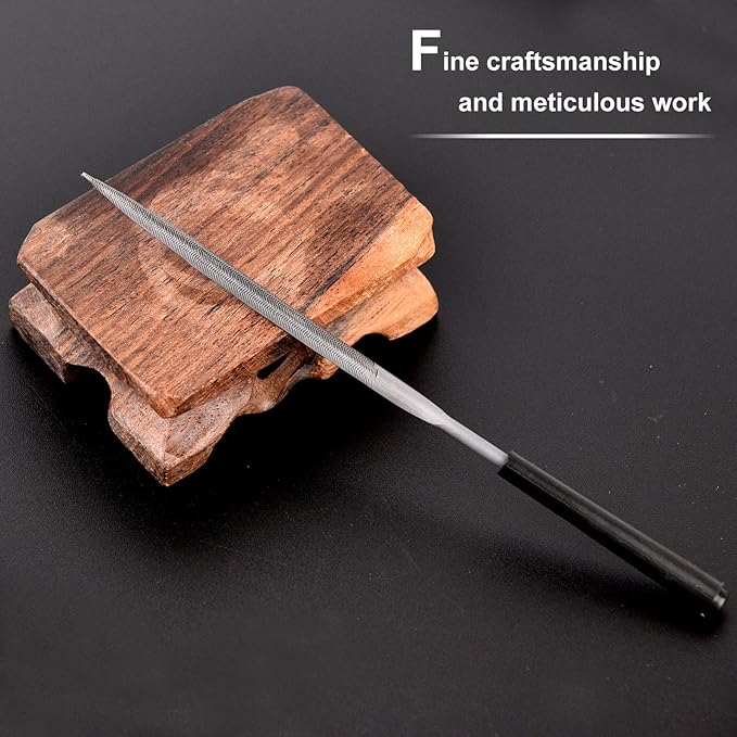 10pcs Mini Steel Needle Files,Packed in Synthetic Leather Case,for high Precision Sanding Work on Wood and Plastic Carving