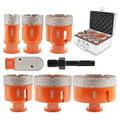 Diamond Core Drill Bits Set,BGTEC 8 Pieces Vacuum Brazed Hole Saw Kit for Porcelain Tile,Ceramic Granite Marble Stone Masonry Brick (25/35/45/50/65/75mm)