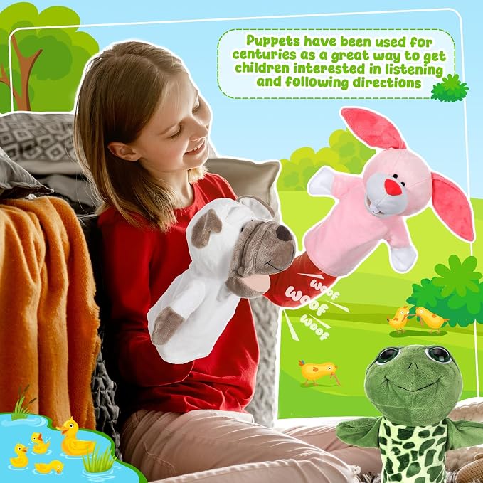 RoundFunny 4 Pcs Hand Puppet Animal - Image 6