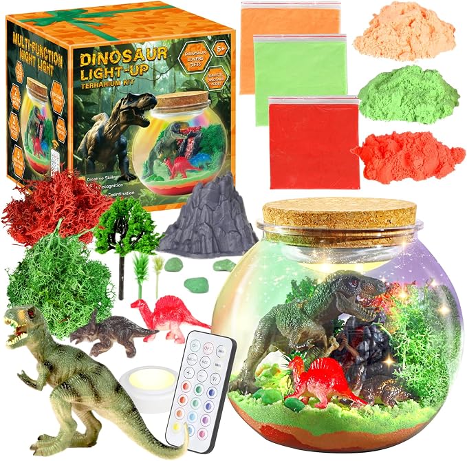 Dinosaur Activities Toys-Dinosaur Terrarium Craft Kits by 7july